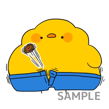 おでぶなヒヨコちゃん「ボタンがパーン」